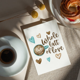 Tarjeta De Saludo Doblada De Latte De Amor Entero