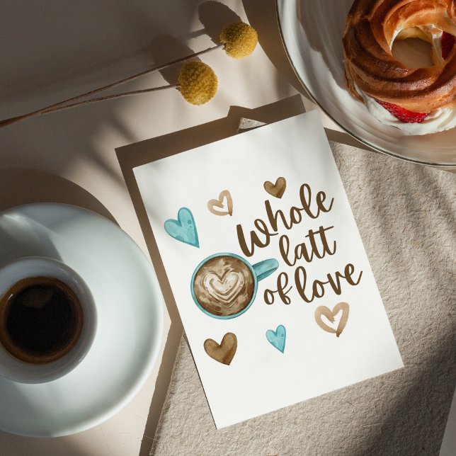 Tarjeta De Saludo Doblada De Latte De Amor Entero (Subido por el creador)