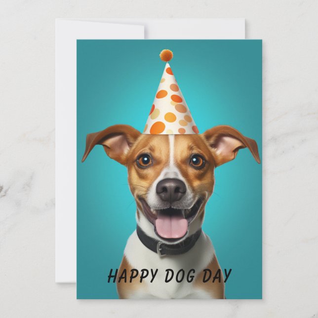 Tarjeta de saludo Dog Day - Divertido Personalizad (Anverso)