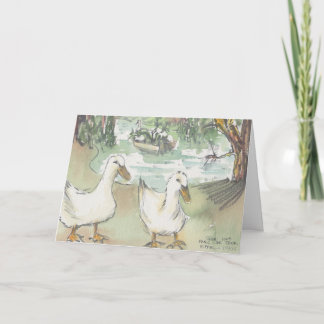 Tarjeta de saludo "Ducks Watercolor Sketch/Paris"