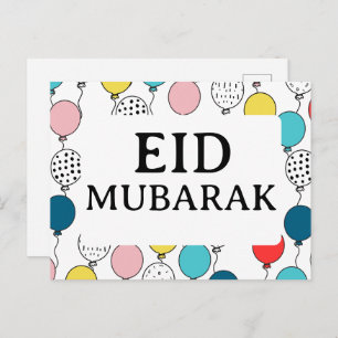 Tarjeta de saludo Eid Mubarak para eid al fitr