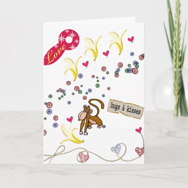 Tarjeta de saludo el día de San Valentín Bananas M (Anverso)