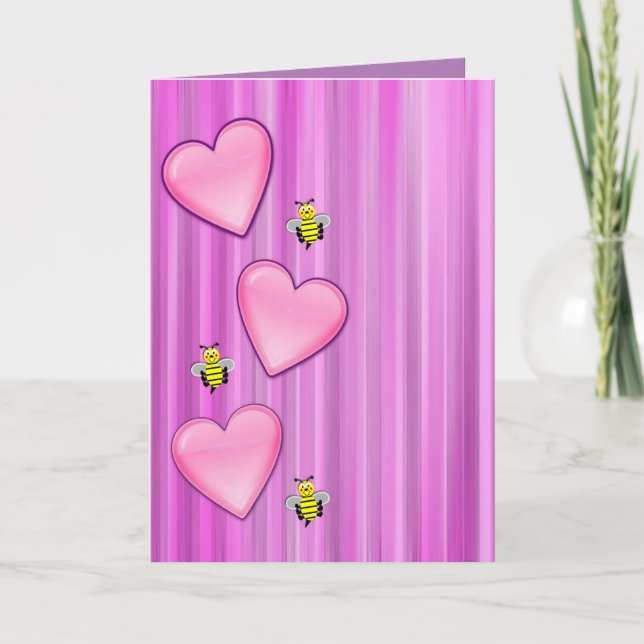Tarjeta de saludo el día de San Valentín Bumblebee (Anverso)