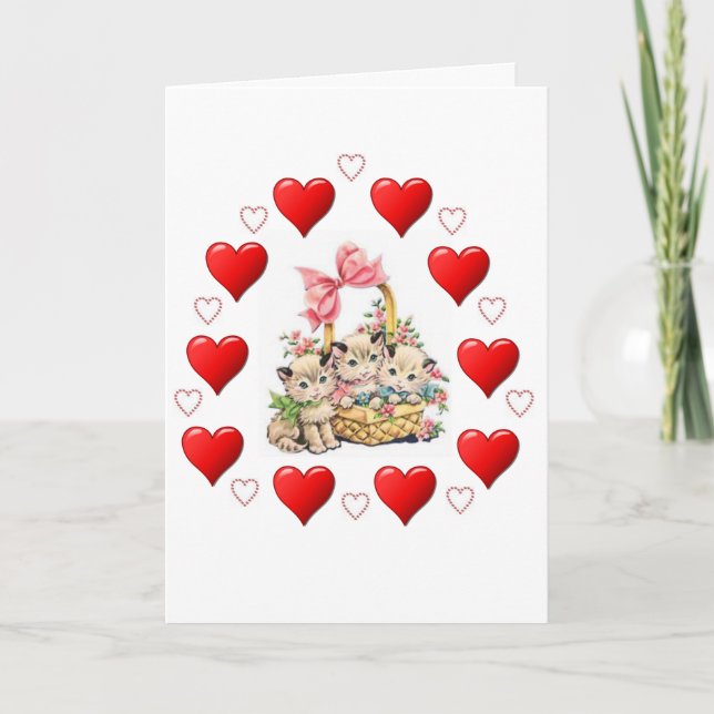 Tarjeta de saludo el día de San Valentín Kitten Vi (Anverso)