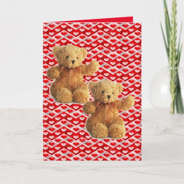 Tarjeta de saludo el día de San Valentín Teddy Bea (Anverso)