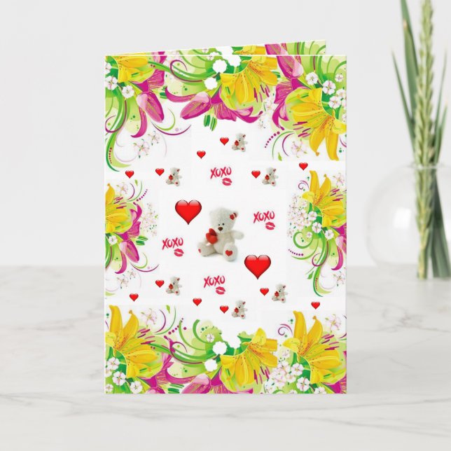 Tarjeta de saludo el día de San Valentín Teddy Bea (Anverso)