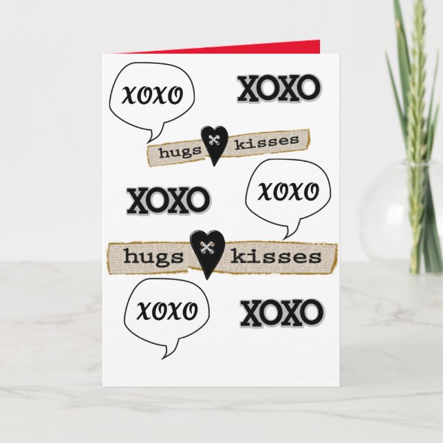 Tarjeta de saludo el día de San Valentín Xoxo Hear (Anverso)