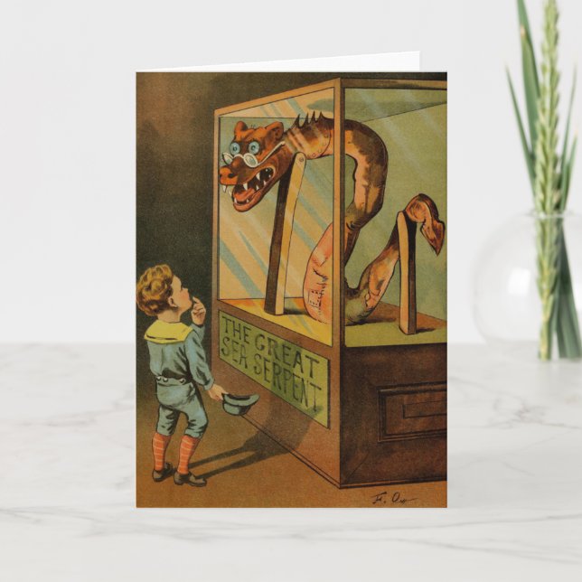 Tarjeta de saludo "El gran serpiente del mar" (Anverso)