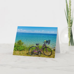 Tarjeta de saludo en bicicleta de la isla Mackinac