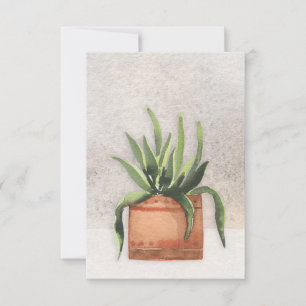 Tarjeta de saludo en blanco acuarela posada Housep