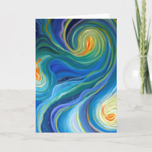 tarjeta de saludo en blanco Art, pescado de arte o
