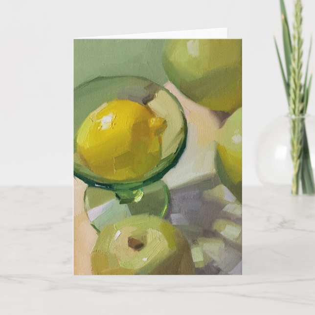Tarjeta de saludo en blanco, arte original de Sara (Anverso)