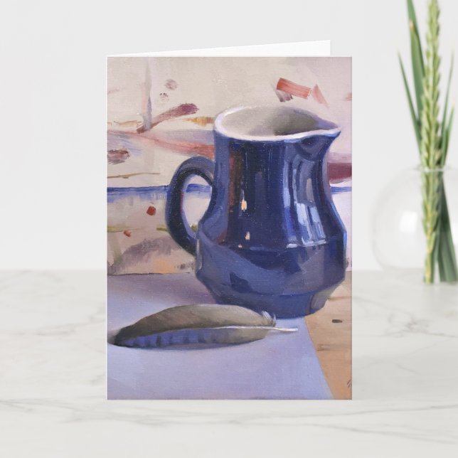 Tarjeta de saludo en blanco, arte original de Sara (Anverso)