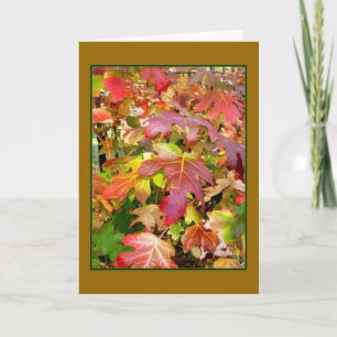 Tarjeta de saludo en blanco "Autumn Leaves"