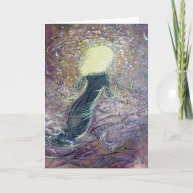 Tarjeta de saludo en blanco "Blonde Smoke" (Anverso)