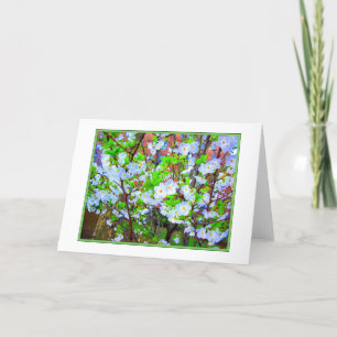 Tarjeta de saludo en blanco 'Blossoms de primavera