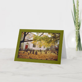 Tarjeta de saludo en blanco 'Cementerio de otoño'