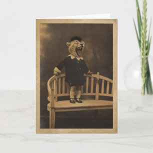 Tarjeta de saludo en blanco "Cheetah Boy Blank"