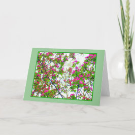 Tarjeta de saludo en blanco 'Cherry Blossom Abstra