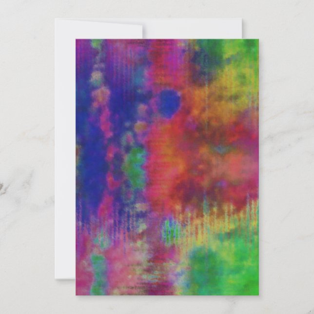 Tarjeta de saludo en blanco con fondo de tinte de  (Anverso)