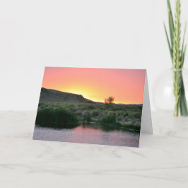 Tarjeta de saludo en blanco con foto de Desert Sun