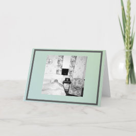 Tarjeta De Saludo En Blanco Con Foto Graciosa.