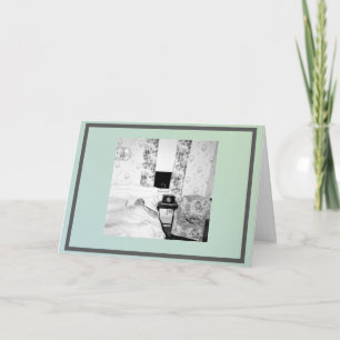 Tarjeta De Saludo En Blanco Con Foto Graciosa.