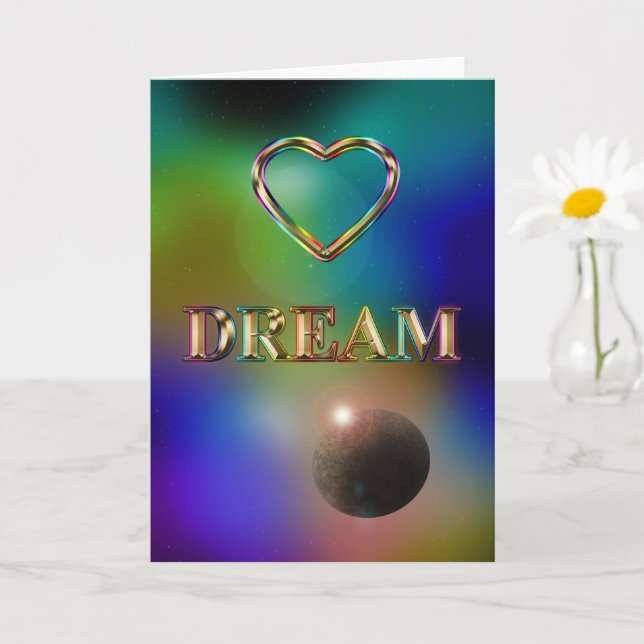 Tarjeta de saludo en blanco de ensueño cosmos cora (Planta pequeña)