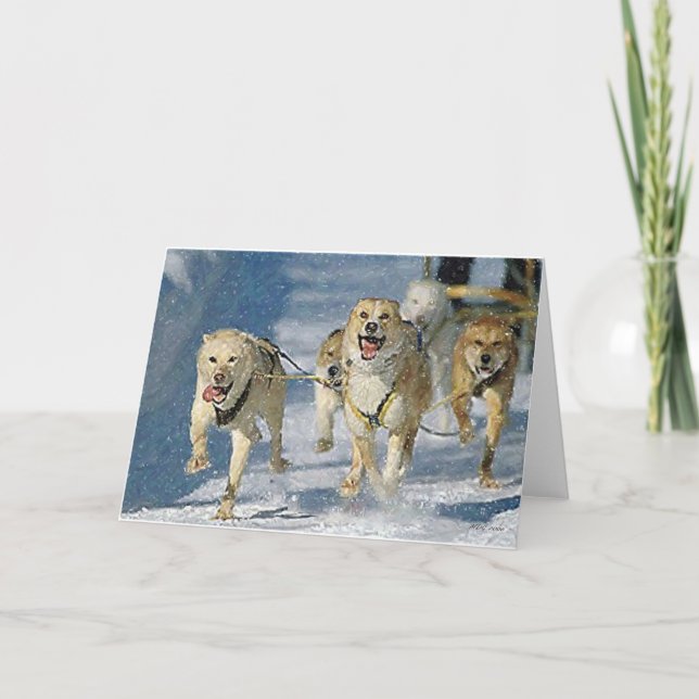 Tarjeta de saludo en blanco de perro confitado de  (Anverso)