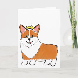 Tarjeta de saludo en blanco de perro corgi real