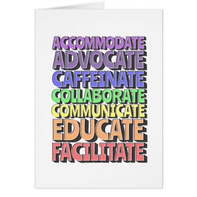 Tarjeta de saludo (en blanco) Día del Profesor (Frente)