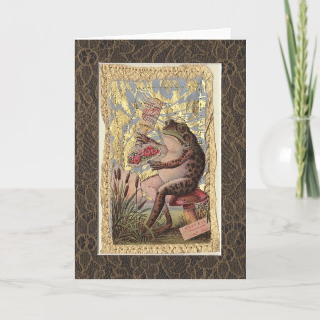 Tarjeta de saludo en blanco Flores de rana de cole (Anverso)