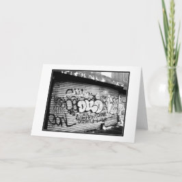 Tarjeta de saludo en blanco 'Graffiti de NYC'