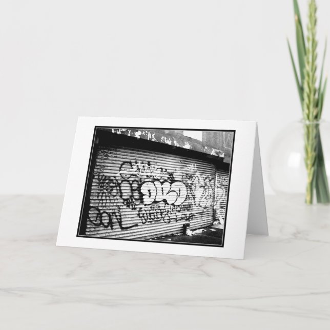 Tarjeta de saludo en blanco 'Graffiti de NYC' (Anverso)