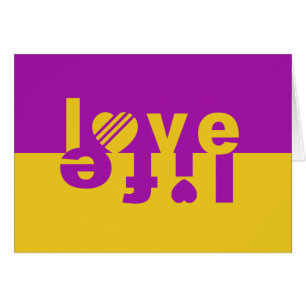 Tarjeta de saludo en blanco LOVE LIFE