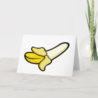 Tarjeta de saludo en blanco para la fruta de pláta