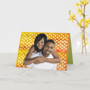 Tarjeta de saludo en blanco para pareja negra jove