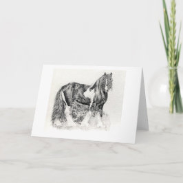Tarjeta de saludo en blanco para retrato de caball