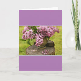 Tarjeta de saludo en blanco plegado Spring Lilac