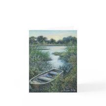 Tarjeta de saludo en blanco "Pond seclued"