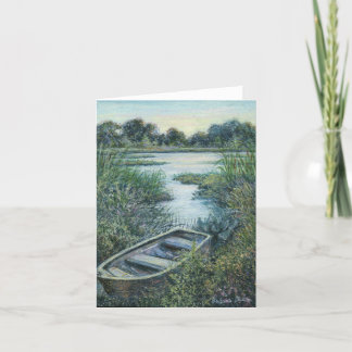 Tarjeta de saludo en blanco "Pond seclued"