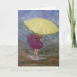 Tarjeta de saludo en blanco "Rain-dance"