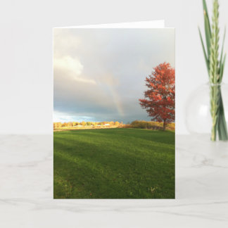 Tarjeta de saludo en blanco Rainbow Scenery