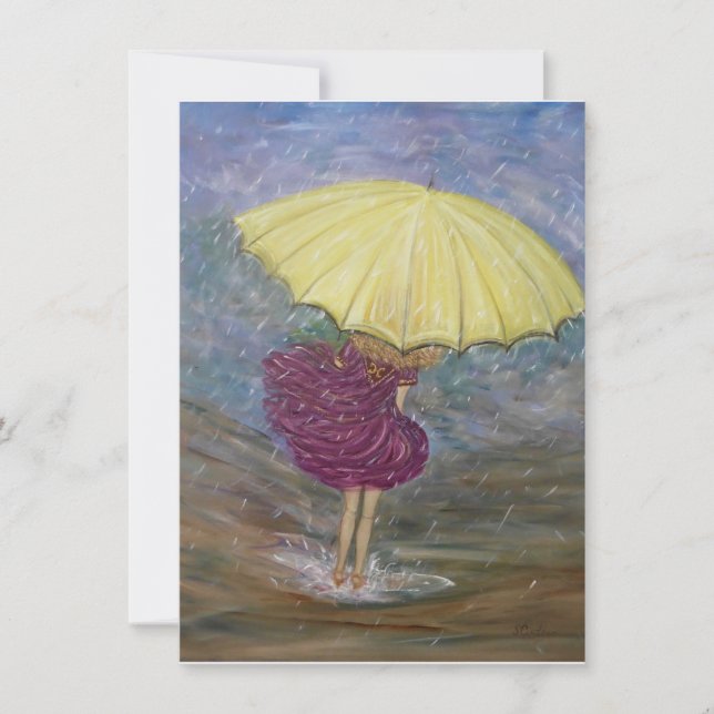 Tarjeta de saludo en blanco "Raindance" (Anverso)