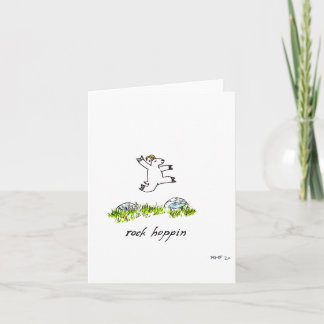 Tarjeta de saludo en blanco "Rock Hoppin"