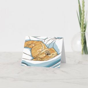 Tarjeta de saludo en blanco Sleepy Beardie