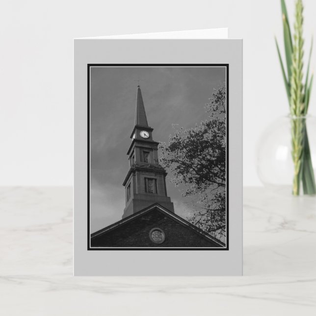 Tarjeta de saludo en blanco 'The Tower Clock' (Anverso)