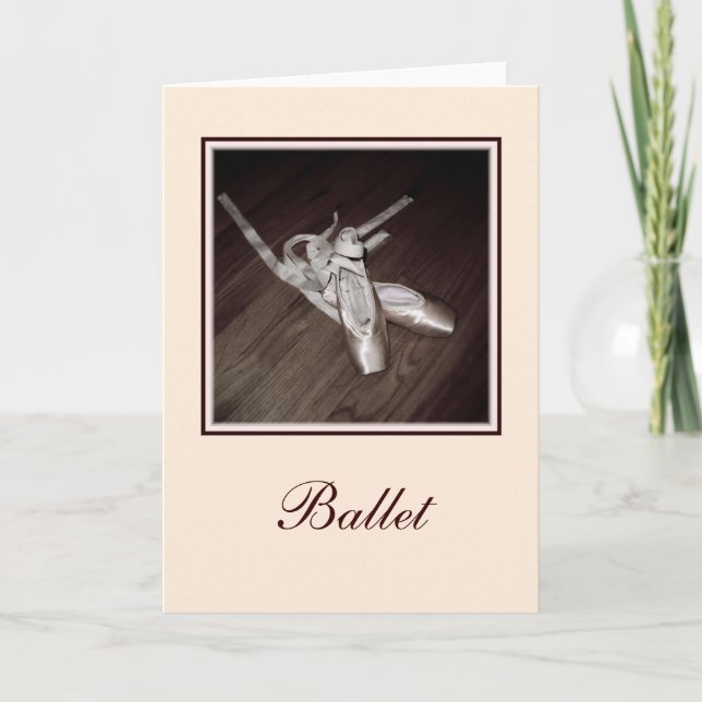 Tarjeta de saludo en blanco 'Toe Shoes' (Anverso)