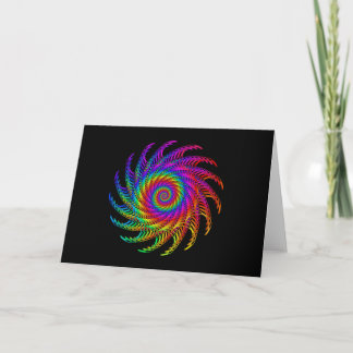 Tarjeta de saludo en espiral del arcoiris psicodél