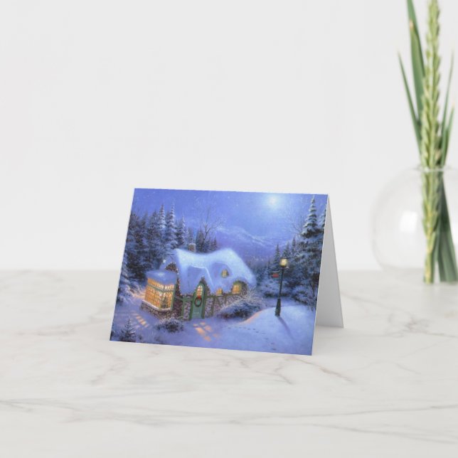 Tarjeta de saludo "Escena de Nieve Navidad" (Anverso)